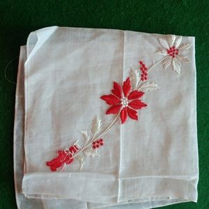 Women's vintage handkerchief holly Christmas